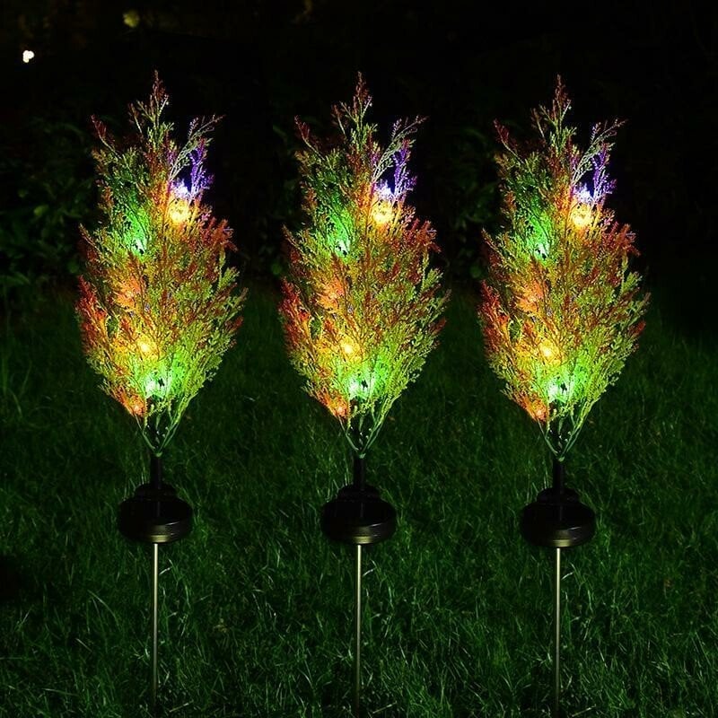 Solar Christmas LED Colored Pine and Cypress Tree Light(SET OF TWO)