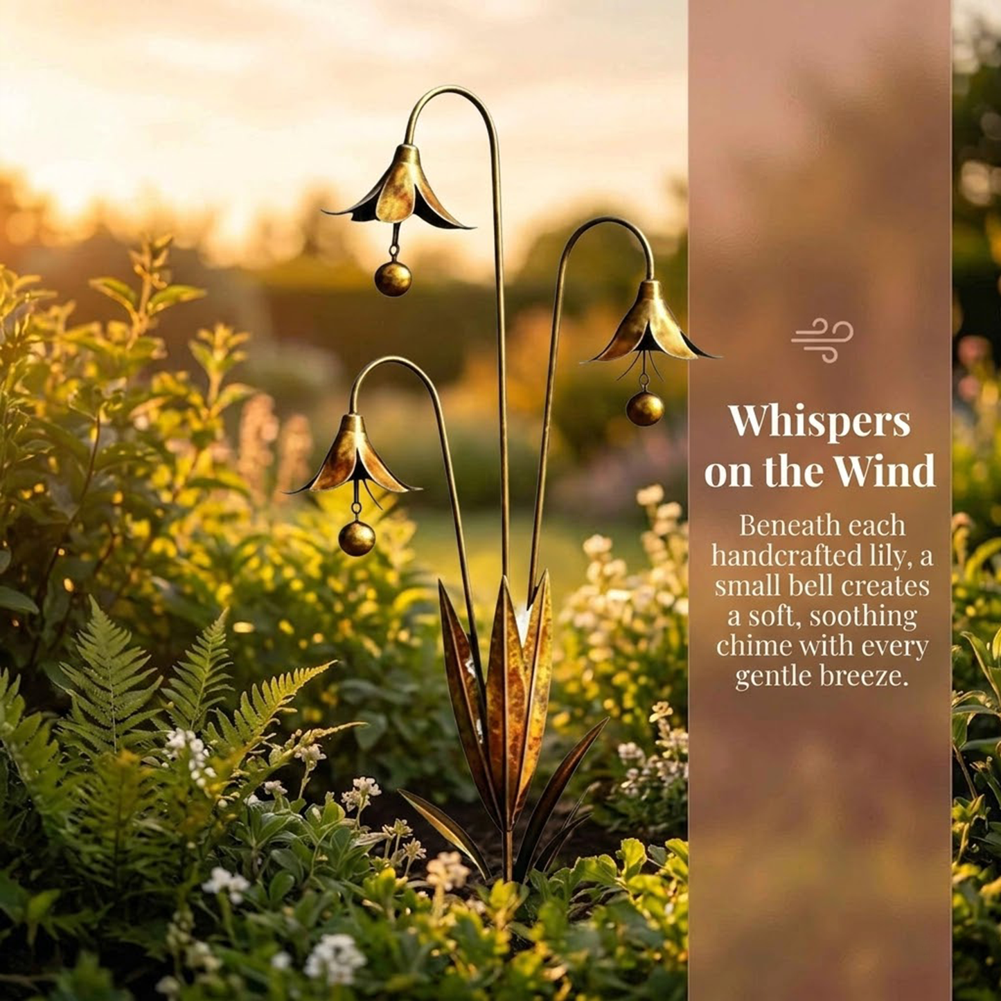 Enchanting Bellflower Garden Stake with Bells – Handcrafted Outdoor Yard Art