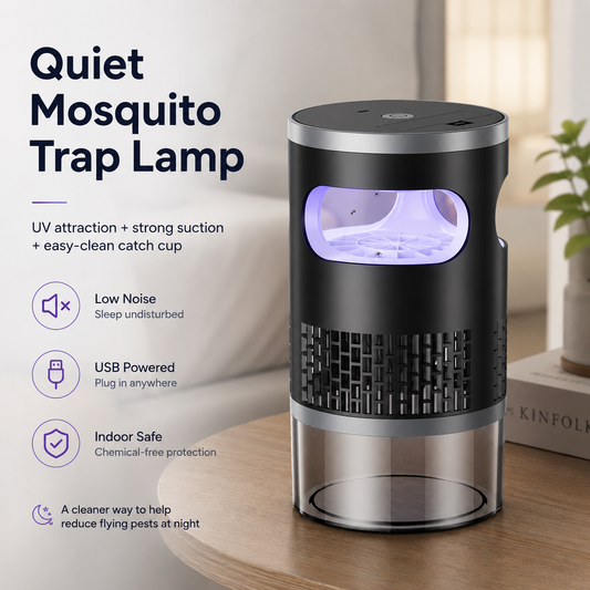 Quiet Indoor Mosquito Trap Lamp – USB Powered UV Suction Bug Catcher