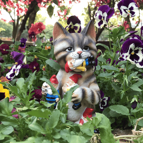 😻 Last day 49%OFF - Cat Eating Gnomes Statue