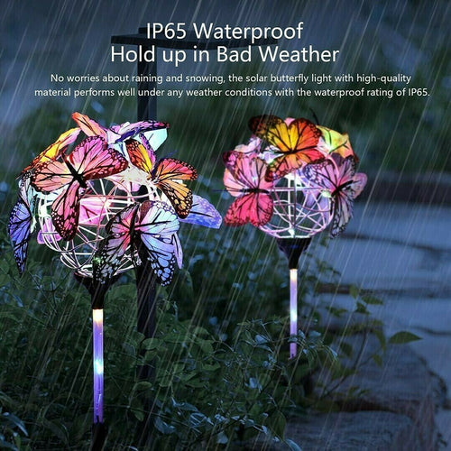 Outdoor Butterfly Solar Garden Stake Decor Lights(SET OF TWO)