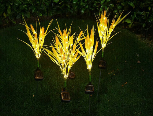 2 Pcs solar wheat ear outdoor garden light